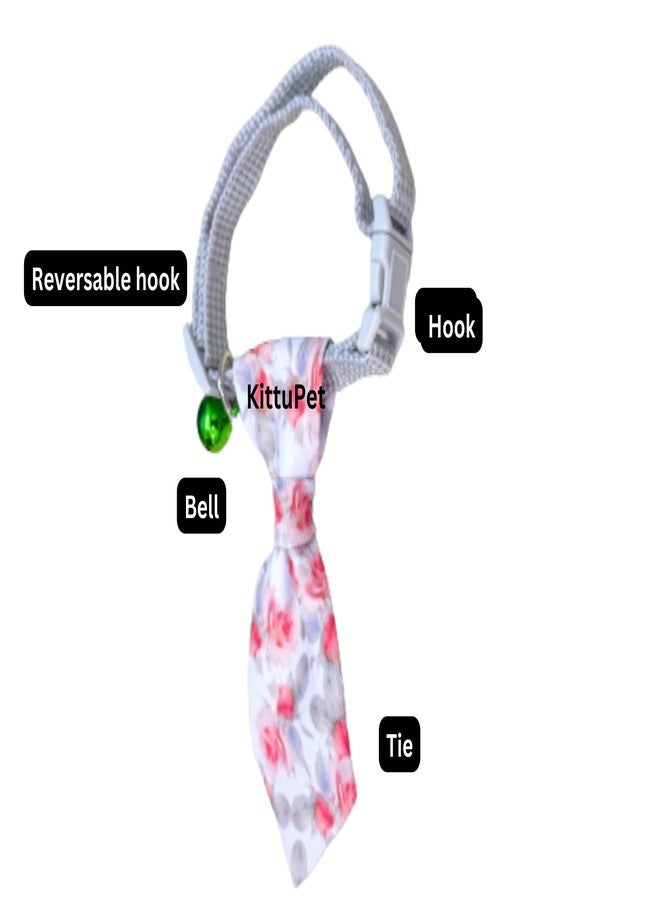 KittuPet Dog Neck tie, Neck tie Dog Collar, Sky Blue Dog Collar, Unique Dog Collar, Safety Breakaway Buckle, Sky Blue Neck tie cat, Neck tie Collar cat (Grey, Cotton Dog tie) - Image 3